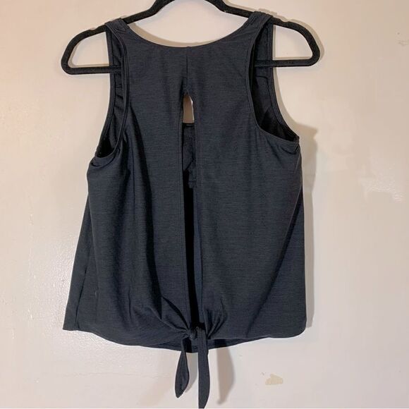 Kona Sol Swimsuit Top Black Built in Bra Open Back Tue Front Sz Medium Gorgeous - Picture 4 of 5